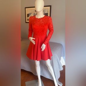 Bebe vermillion red mini dress